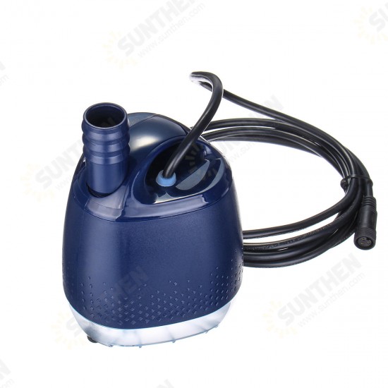 DC24V Submersible Pump Fountain Water Pump Power Cord 2 Nozzles Bottom Suction Pump EU