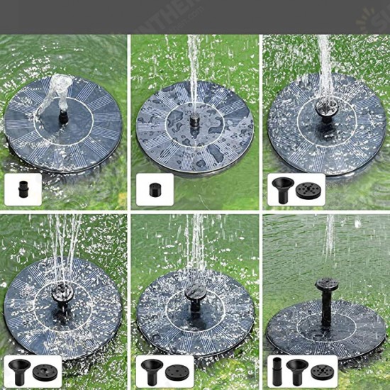 Solar Fountain Pump 1.4W 150L/H Circle Solar Power Water Floating Panel with 6 Attaches for Pond Fountain BirdBath Garden Decoration Water Cycling No Electricity Required