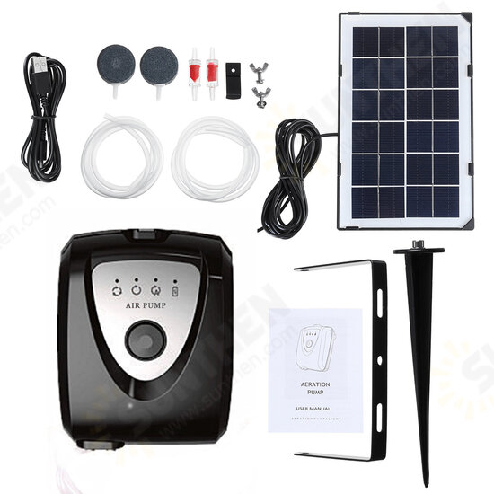 Solar Powered Panel Air Oxygenator Pond Fish Air Pump Aerator Fish Tank Pond