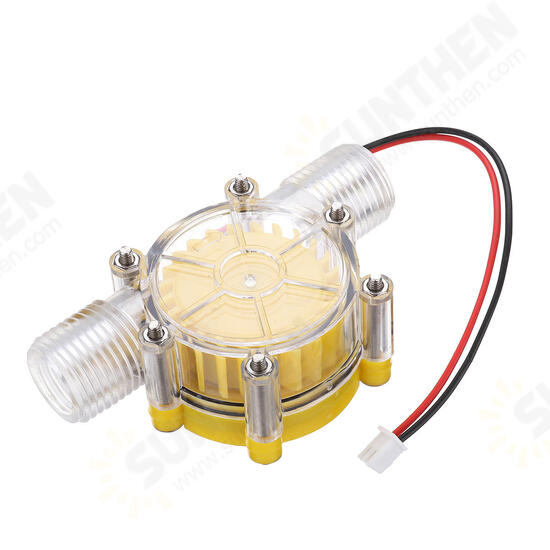 Yellow Translucent 12V/10W DC Water Flow Pump Generator Turbine Generator Water Flow Hydraulic DIY