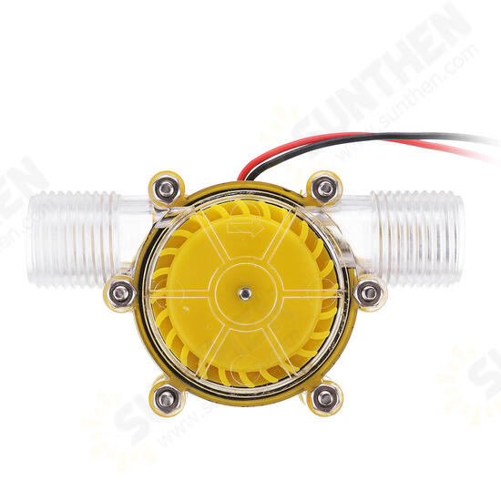 Yellow Translucent 12V/10W DC Water Flow Pump Generator Turbine Generator Water Flow Hydraulic DIY