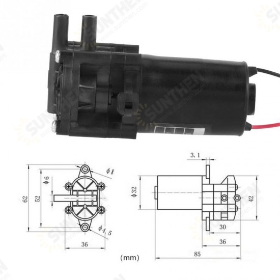 ZC-A210 DC12V 0.6A Mini Plastic High Efficiency Low Pressure Self-priming Gear Water Pump Tool