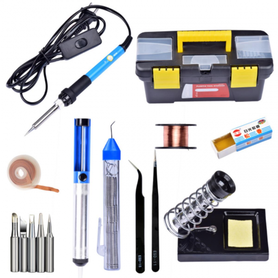 110/220V 60W Adjustable Temperature Electric Welding Soldering Tools Kit with Switch