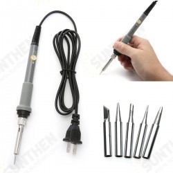 110V Adjustable Electric Temperature Welding Solder Iron Tool Solder with 5Pcs Tips 110V Adjustable Electric Temperature Welding Solder Iron Tool Solder with 5Pcs Tips