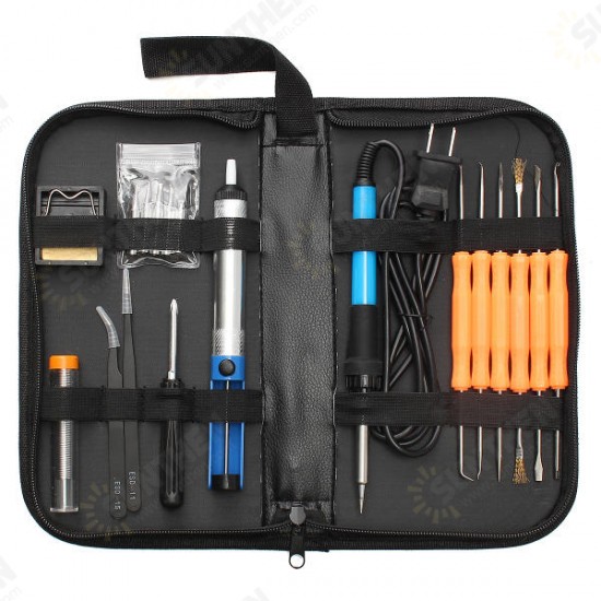 110V/220V 60W Adjustable Temperature Welding Solder Soldering Iron Tool Kit EU/US Plug