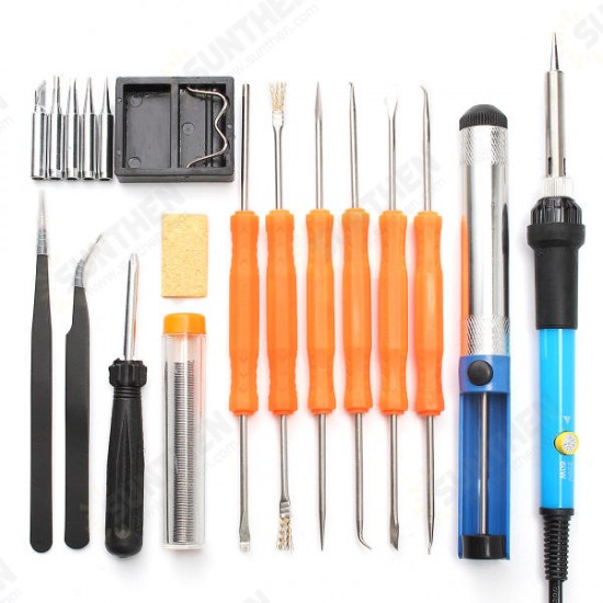 110V/220V 60W Adjustable Temperature Welding Solder Soldering Iron Tool Kit EU/US Plug