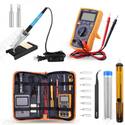 13Pcs 60W Electric Solder Iron Multimeter Adjustable Temperature Welding Tool Set