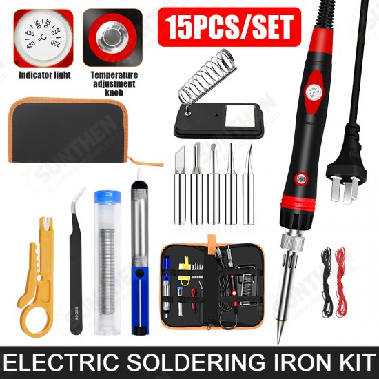 15 in 1 Soldering Iron Kit 60W 110V/220V Electronics Welding Irons Tool Repair Tools