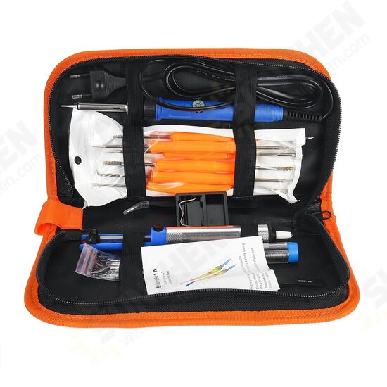 17PCS Electric Soldering Iron Tool Kit 60W Control Welding Station Tip Case