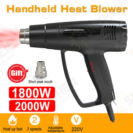 1800W 2000W 220V Fast Heating Heat Hot Air Rework Station Powered 600℃ Dual Temperature with Nozzles