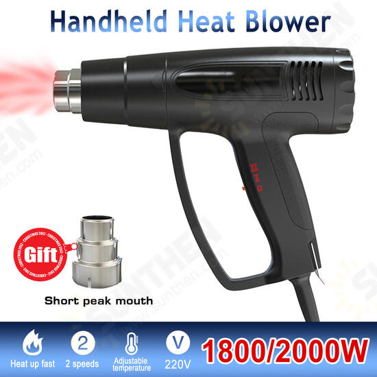 1800W 2000W 220V Fast Heating Heat Hot Air Rework Station Powered 600℃ Dual Temperature with Nozzles