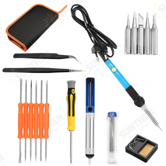 18Pcs 60W 110V/220V Adjustable Temperature Welding Solder Iron Tool 200~450℃ 18Pcs 60W 110V/220V Adjustable Temperature Welding Solder Iron Tool 200~450℃