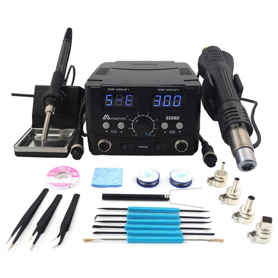 2 in 1 800W LED Digital Soldering Station Hot Air Heater Rework Station Electric Soldering Iron for Phone PCB IC SMD BGA Welding
