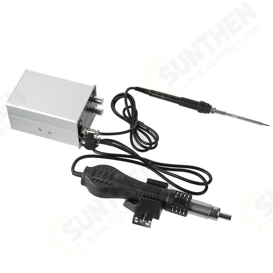 2 in 1 Soldering Station Hot Air Gun Temperature Adjustable SMD Rework Soldering Iron Welding Repair Tool