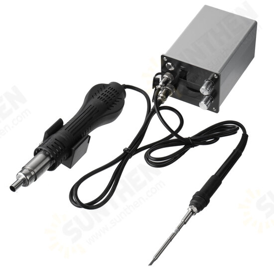 2 in 1 Soldering Station Hot Air Gun Temperature Adjustable SMD Rework Soldering Iron Welding Repair Tool