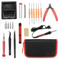 21Pcs 60W Soldering Iron Tips Kit Electronic Adjustable Temperature Welding Tool
