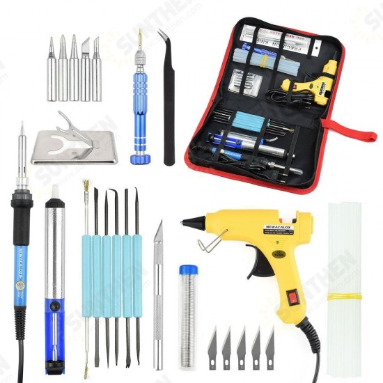 220V 60W Adjustable Temperature Soldering Iron Welding Tools Kit Screwdriver Glue Repair Cutter