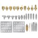 28PCS Durable Stencil Carving Art Pen Brass Tips Soldering Iron Tools Set Pyrography Kit Wood Burning Marking