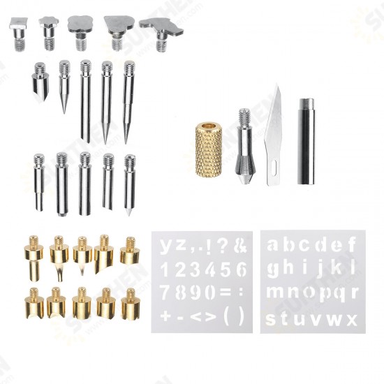 29Pcs Soldering Iron Kit With Conversion Head & Stencil Copper Steel 29Pcs Soldering Iron Kit With Conversion Head & Stencil Copper Steel