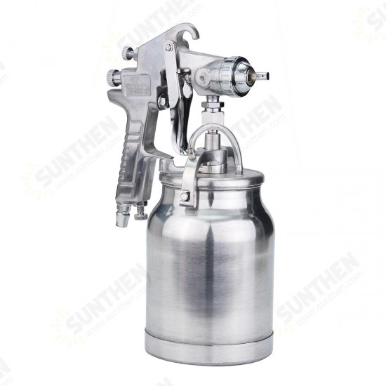 3 In 1 Suction Feed Heavy Duty Paint Spray Sprayer 1L Pot 1/4Inch Air Hose Fitting