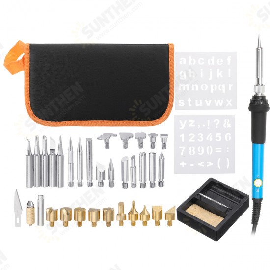 37Pcs 60W Electric Soldering Iron Tools Kit Welding Desoldering Pump Tool Set