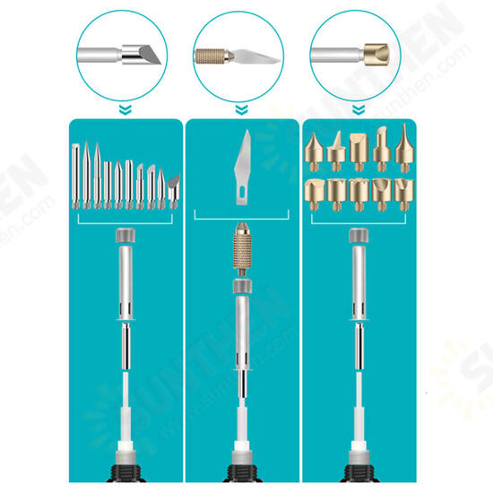 48Pcs 60W Internal Heat Type Digital Display Thermostat Electric Soldering Iron Carving Pen Soldering Tools