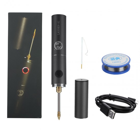 510 Mini Electric Soldering Iron 10W Portable Wireless Solder Welding Tools DIY Battery Heating Element Repair Tools 510 Tip with Light