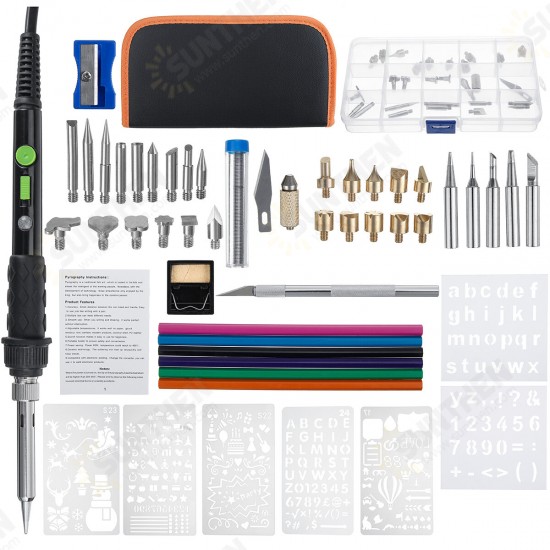56Pcs 60W Adjustable Temperature Electric Welding Solder Iron Tool 56Pcs 60W Adjustable Temperature Electric Welding Solder Iron Tool