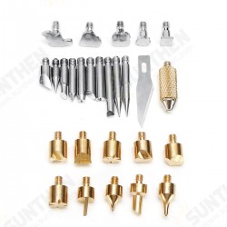 60PCS 60W 110V Wood Burning Pen Set Tips Stencil Solder Iron Tool Pyrography Crafts Kit