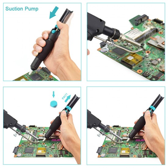 60W Automatically Send Tin Solder Iron 260-480℃ Adjustable Temperature Rework Station EU Plug/US Plug with Sunction Pump & Solder Wire