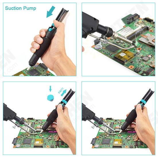 60W Automatically Send Tin Solder Iron 260-480℃ Adjustable Temperature Rework Station EU Plug/US Plug with Sunction Pump & Solder Wire