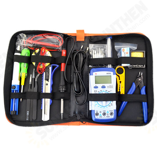 60W EU Plug 220V 110V adjustable temperature Soldering Iron kit With Multimeter Desoldeirng Pump Welding Tool Soldering Tools