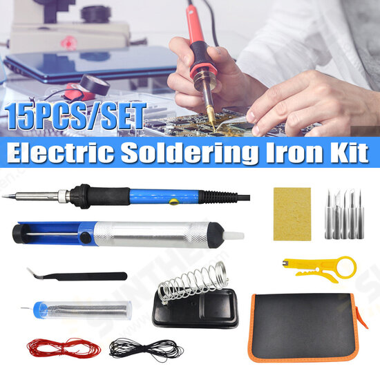 60W Electric Soldering Iron Kit Solder Welding Tool Stand Adjustable Temperature