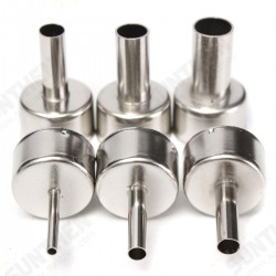 6Pcs 3/5/6/8/10/12mm Circular Nozzles For Hot Air Soldering Station 858A 858D 6Pcs 3/5/6/8/10/12mm Circular Nozzles For Hot Air Soldering Station 858A 858D