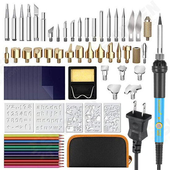 72pcs Wood Burning Pen Set Tips Stencil Soldering Tools Pyrography Crafts Kit Soldering Iron Kit