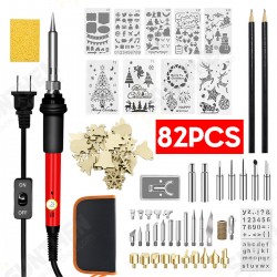 82PCS 110V~240V 60W Adjustable Temperature Electric Soldering Iron Welding Kit DIY Christmas Elements