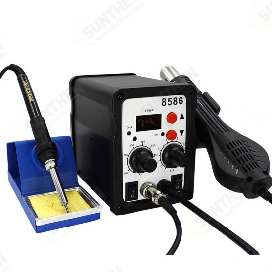 8586 700W 2 in 1 ESD Soldering Station LED Digital Solder Iron Desoldering Station BGA Rework Solder Station Hot Air G-un