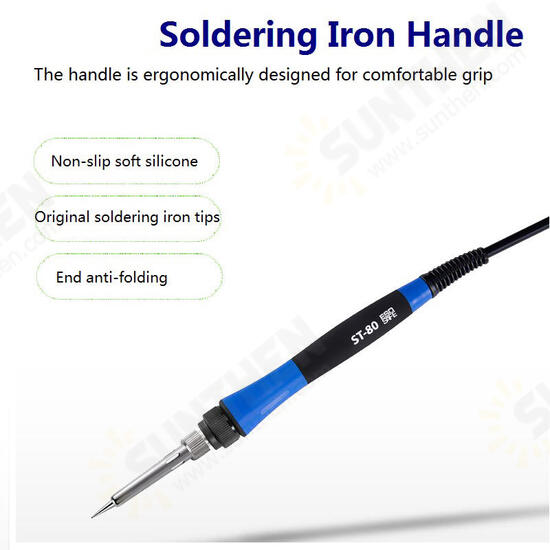 ST-80 80W Lead-free Anti-static High End Intelligent Rework Soldering Station ST-80 80W Lead-free Anti-static High End Intelligent Rework Soldering Station