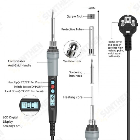 SI929 90W Digital Adjustable Temperature Electric Soldering Iron Kit for BGA SMD PCB IC Repair SI929 90W Digital Adjustable Temperature Electric Soldering Iron Kit for BGA SMD PCB IC Repair