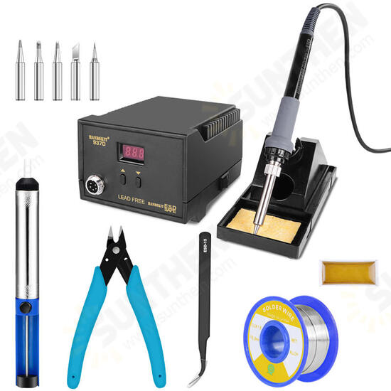 220V 65W Digital Soldering Station BGA Rework Solder Station with Soldering Iron Soldering Stand 5 Tips Soldering Tool