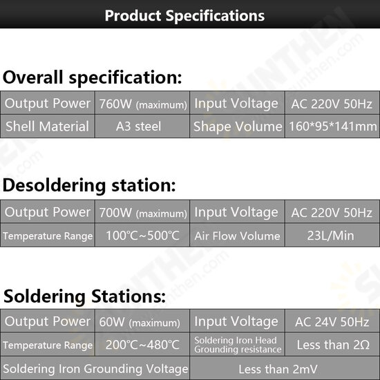 8586 2 in 1 Soldering Staiton Hot Air SMD BGA Rework Welding Station 220V Portable Soldering Station Welding Tools