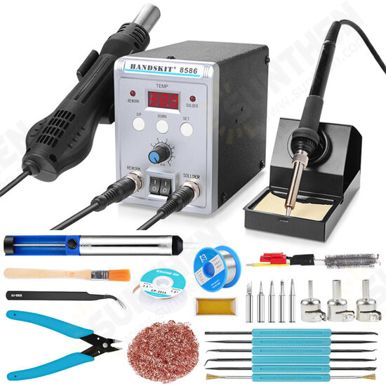 8586 2 in 1 Soldering Staiton Hot Air SMD BGA Rework Welding Station 220V Portable Soldering Station Welding Tools