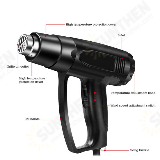 Hot Air Gun Industrial Plastic Welding Torch Wind Rushing Machine baking Guun Heat Shrinkable Hair Dryer