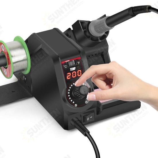 110V/220V 130W SMD Rework Soldering Station Temp Adjust LCD Soldering Iron Set Welding Repair Tool Desoldering Pump