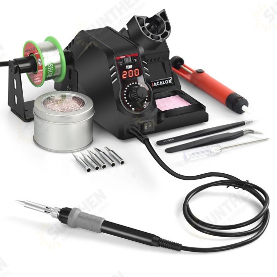 110V/220V 130W SMD Rework Soldering Station Temp Adjust LCD Soldering Iron Set Welding Repair Tool Desoldering Pump