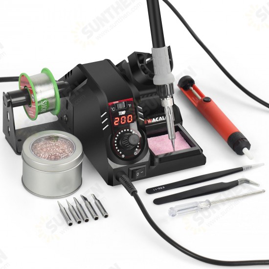 110V/220V 130W SMD Rework Soldering Station Temp Adjust LCD Soldering Iron Set Welding Repair Tool Desoldering Pump