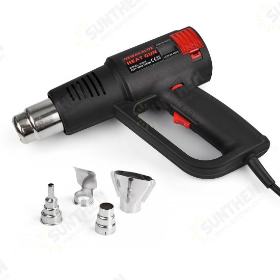 1500W Electric Hot Air Heater Thermoregulator LCD Display Heater Plastic Torch Power Tool with 4Pcs Nozzles EU/US Plug