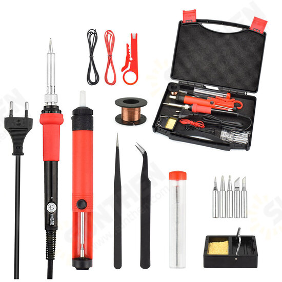 60W ESD Adjust Temp Soldering Iron Kit Welding Tool Set Solder Assist Set Repair Tools EU/US Plug