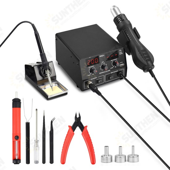 886D 220V 750W Digital 2 in 1 Rework Station Soldering Iron Hot Air Heat PCB Preheater Tool with 2A 5V USB Port 886D 220V 750W Digital 2 in 1 Rework Station Soldering Iron Hot Air Heat PCB Preheater Tool with 2A 5V USB Port