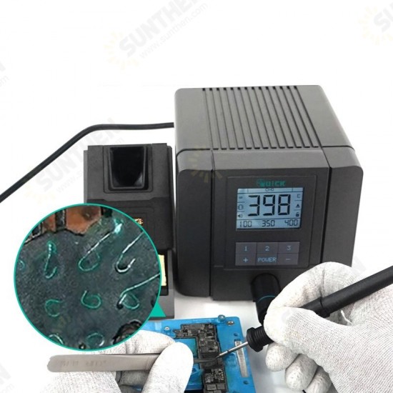 QUICK Q8 150W LCD Digital Display Soldering Station with TSS08C-I Soldering Tip for BGA SMD Phone Motherboard Repair Tool QUICK Q8 150W LCD Digital Display Soldering Station with TSS08C-I Soldering Tip for BGA SMD Phone Motherboard Repair Tool